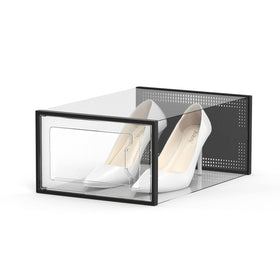 SEE SPRING 12-pack shoe storage box stackable design saves closet space.
