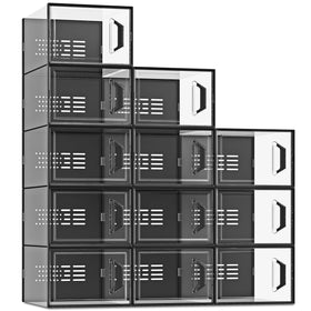 SEE SPRING X-Large shoe storage box with clear front door for quick selection