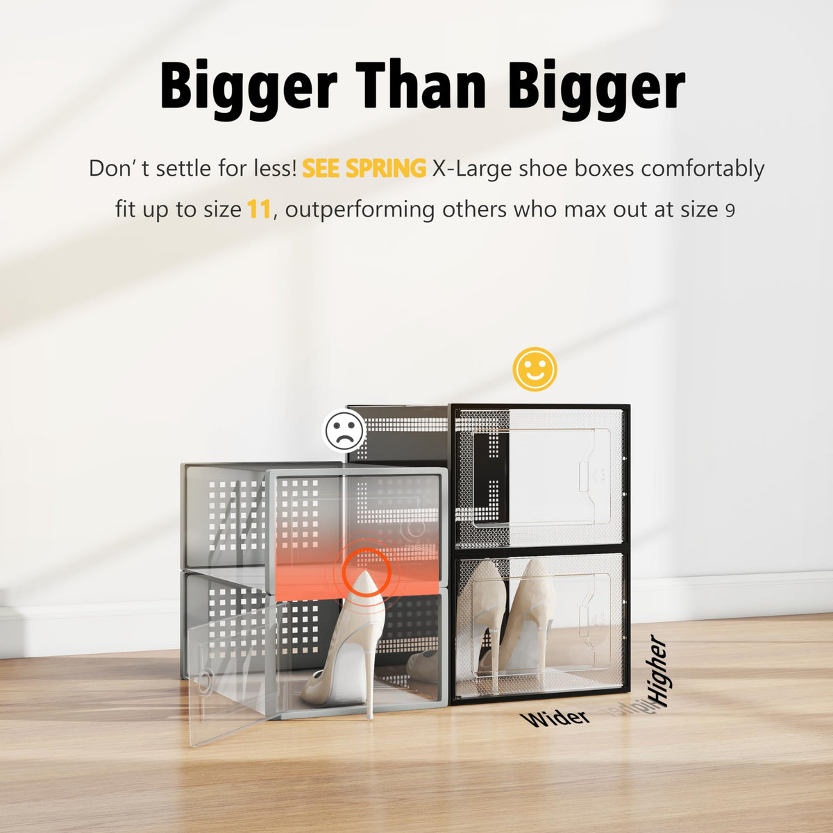 SEE SPRING X-Large stackable storage boxes maximize closet space