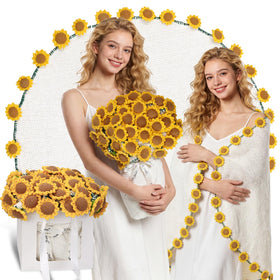 SEEGU Sunflower Bouquet Blanket rolled display for stylish home decor.