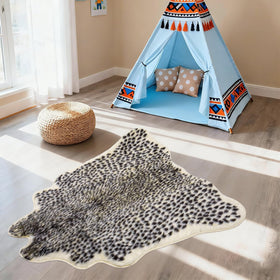 Seek4comfortable leopard print rug back suede underside emphasizes durability