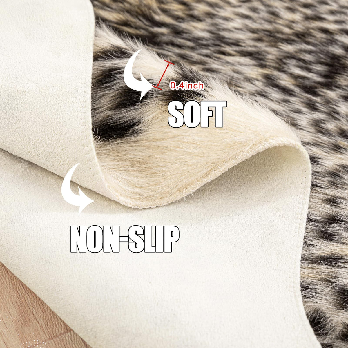 Seek4comfortable leopard-photo-rug defines a cozy seating area near the coffee table.
