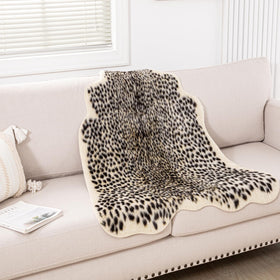 Seek4comfortable leopard-print-rug cleans easily for busy homes.