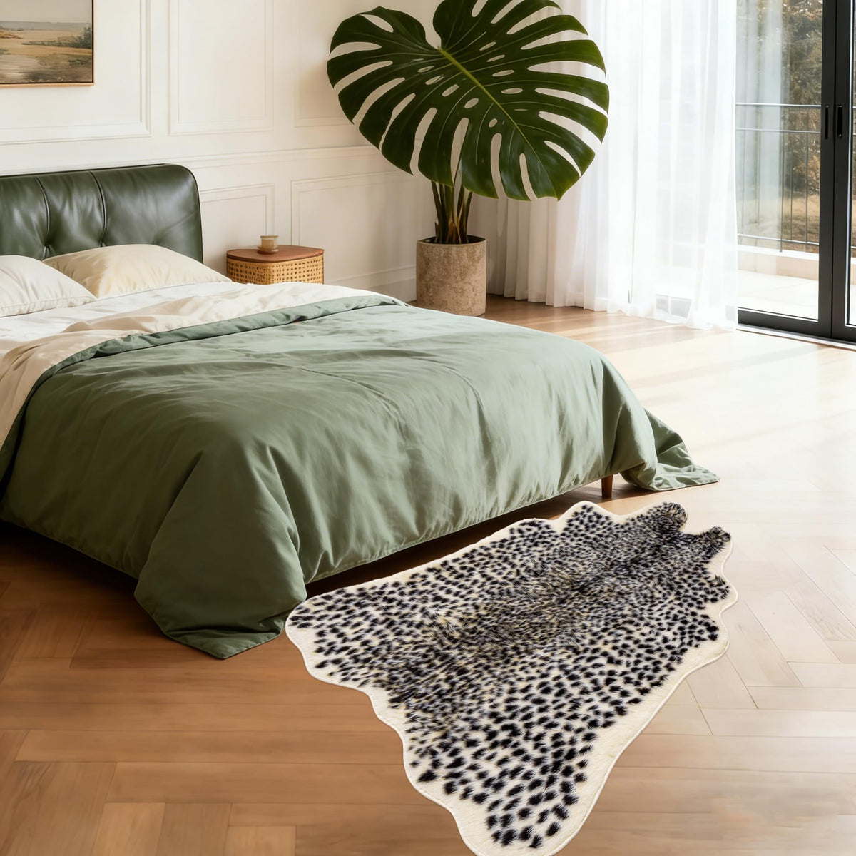 Seek4comfortable leopard-print-rug pairs with fireplace accents for warm, inviting spaces.