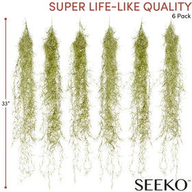 SEEKO Spanish moss 6-pack wedding centerpiece option adds lush greenery without maintenance.