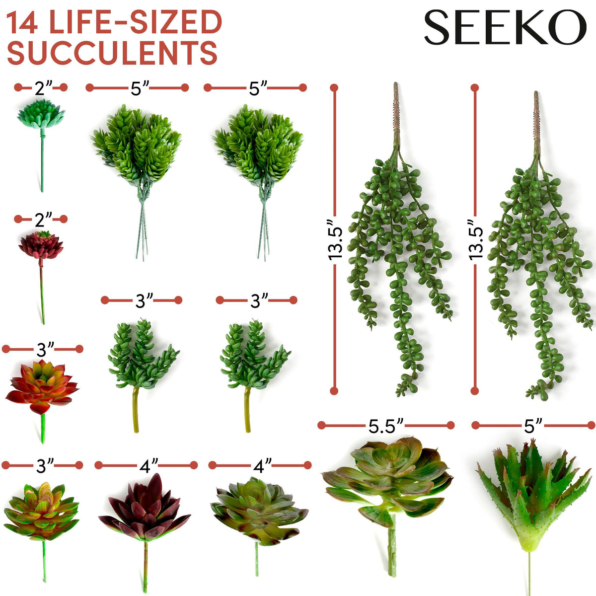 SEEKO Succulents indoor-outdoor use offers UV-resistant decor that stays vibrant.