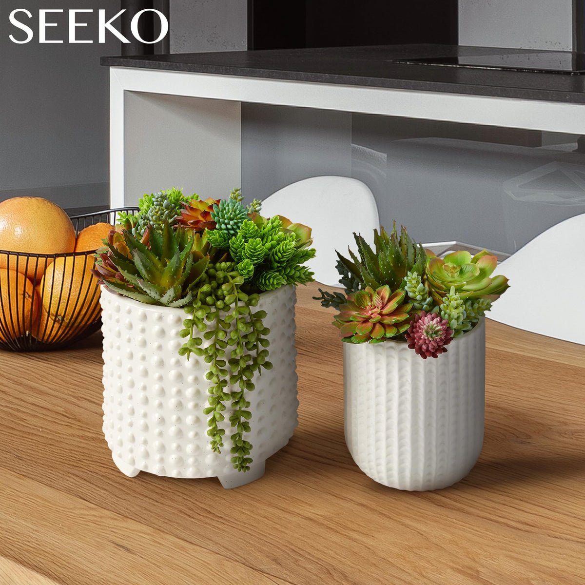 SEEKO Succulents 28-pack high-detail close-up highlights lifelike textures.