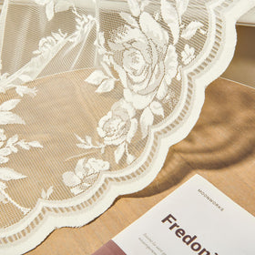 SEEKRIGHT daylight-diffusing lace curtains for a soft, airy feel.