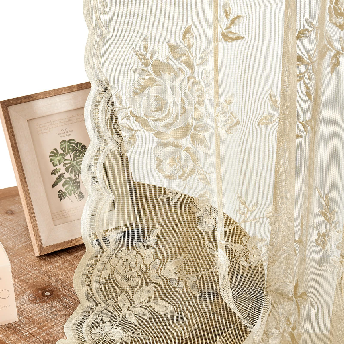 SeekRight light-filtering lace curtains brighten spaces while maintaining daytime privacy.