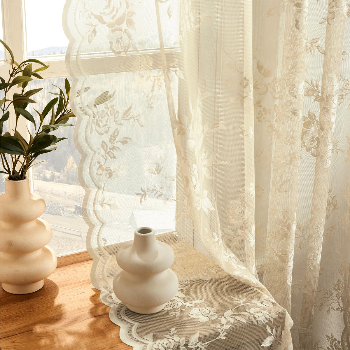 SeekRight sheer curtains filter sunlight and provide subtle privacy in any room.