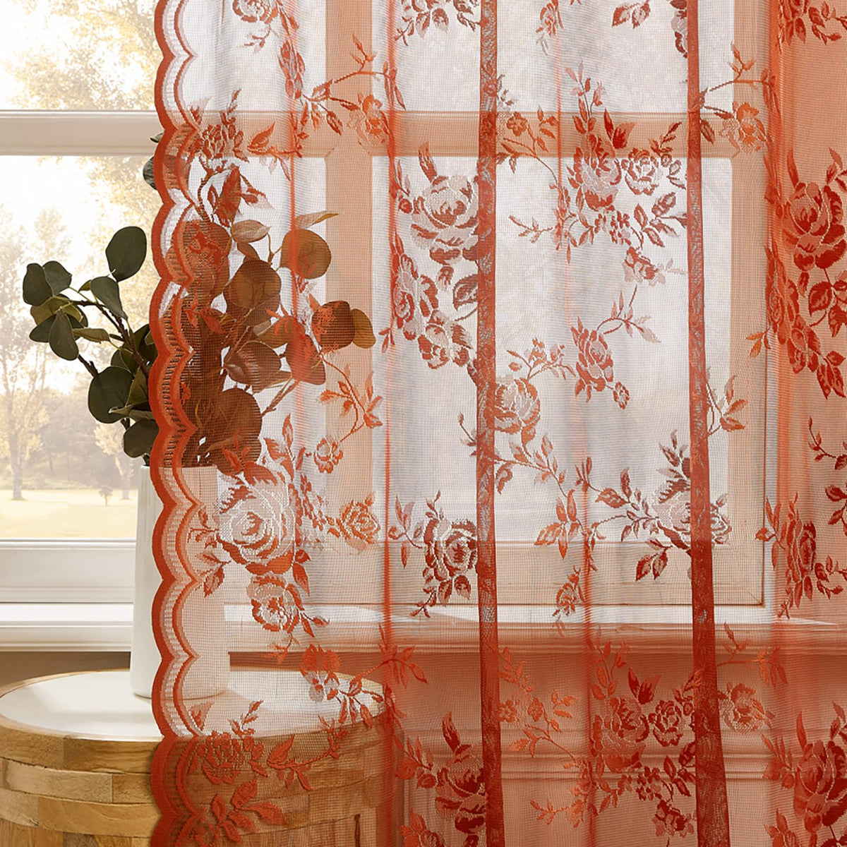 SEEKRIGHT Sheer, light-filtering curtain for brighter rooms with privacy.