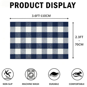 SEEKSEE Buffalo Plaid outdoor rug folds flat for compact storage