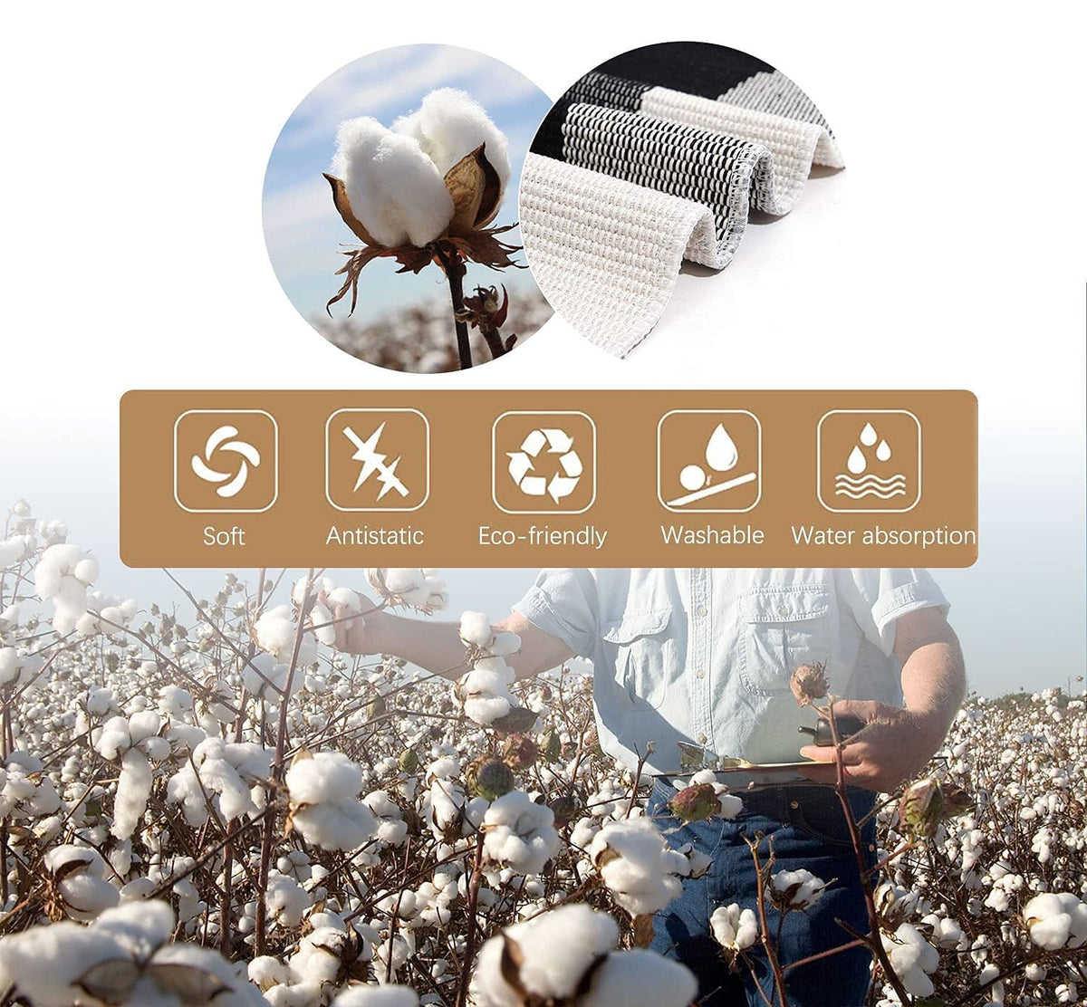 SEEKSEE cotton area rug adds texture and warmth to porches.