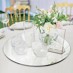 Seelenruhe beveled-edge round mirror 12in safe and stylish centerpieces
