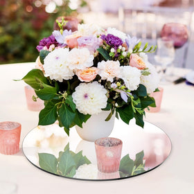 Seelenruhe cushioned-foot round mirror 12in protects tabletops during events