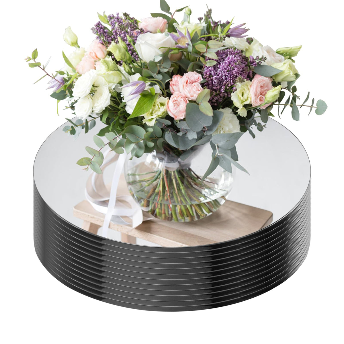 Seelenruhe round mirror centerpiece 12in ideal for table display and reflections