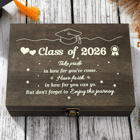 Seeloowy graduation memory box showing 8.5x6x3 inch size for safe keepsake storage