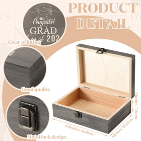 Seeloowy Graduation Memory Keepsake Box engraved-cap-design close-up highlighting the cap detail.