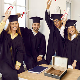 Seeloowy Graduation Memory Keepsake Box gift-scene demonstrates its use as a thoughtful graduation gift.