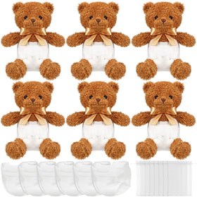 Seenelling bear blindfold diaper change in action, a fun baby shower game