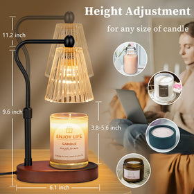 Seenlast adjustable-height warmer fits jar candles of different heights.
