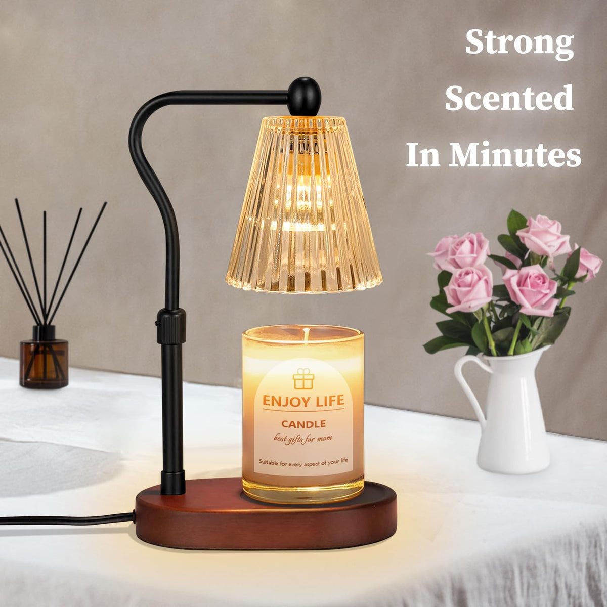 Seenlast candle warmer with dimmer for customizable brightness and heat.