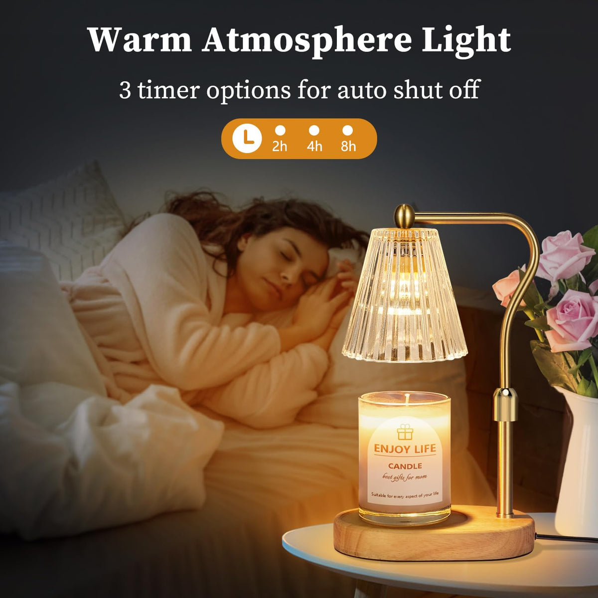 Seenlast timer display offering 2, 4, or 8 hours for convenient use.
