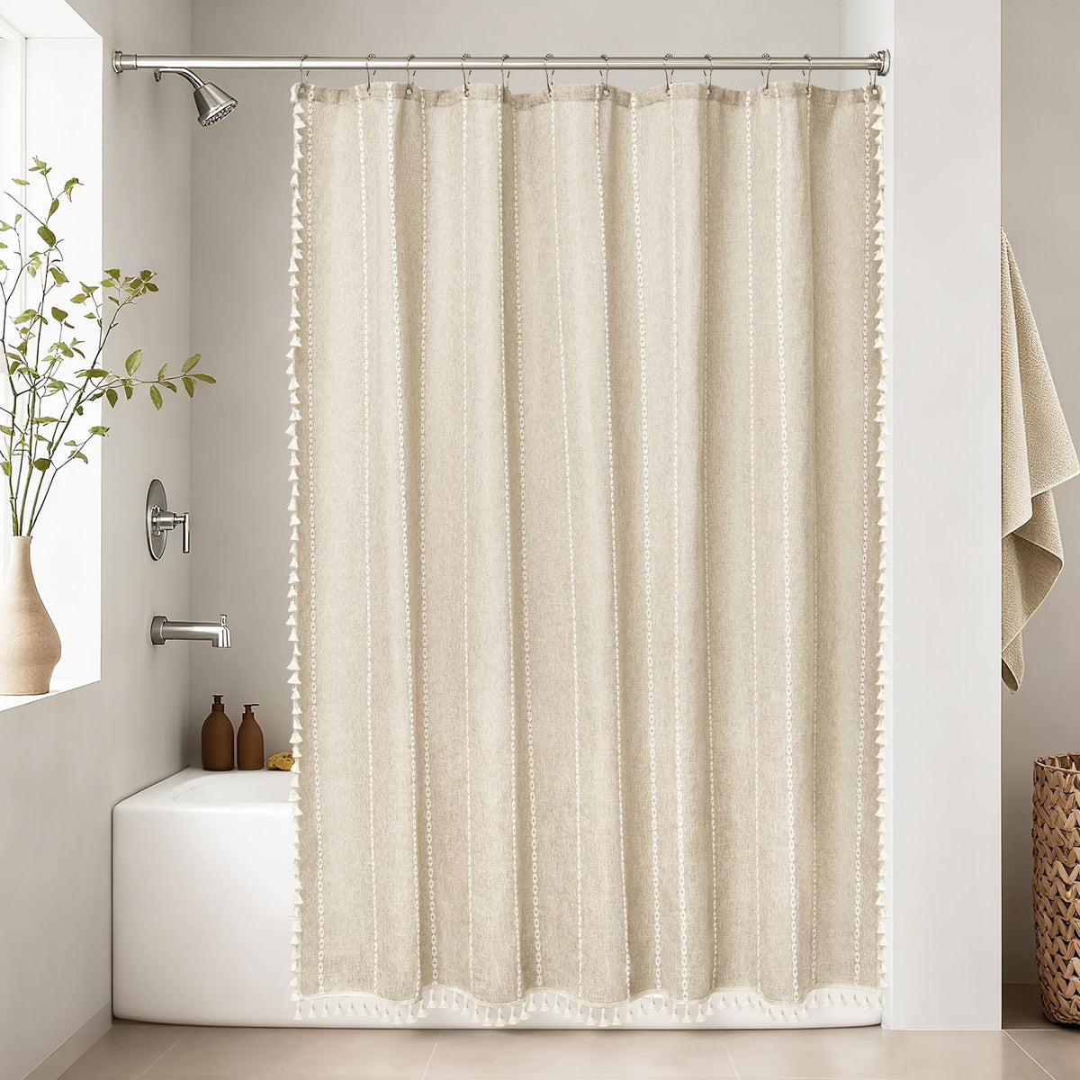 Seenus 72x72 inch curtain size fits standard tubs and showers
