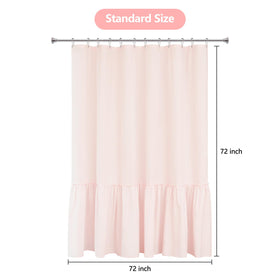 Seenus Baby Pink Ruffle Shower Curtain care: machine wash cold and air dry.
