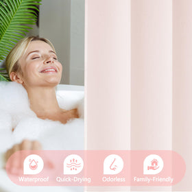 Seenus Baby Pink Ruffle Curtain features 12 rustproof eyelets for durability.