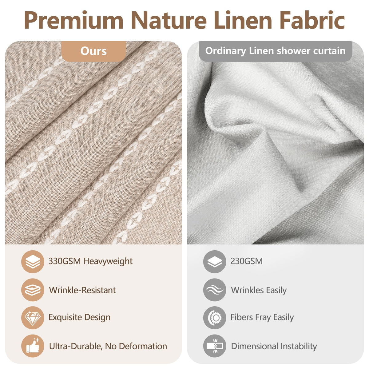 Seenus cotton-stripe pattern creates linen-like texture for Boho chic