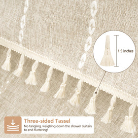 Seenus three-sided tassels provide weight and elegant movement