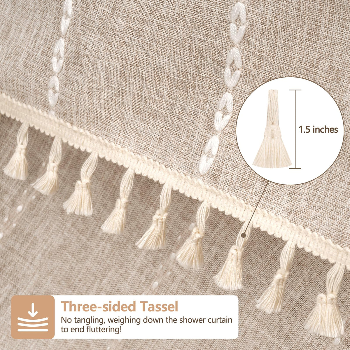 Seenus three-sided tassels weight curtain to prevent billowing