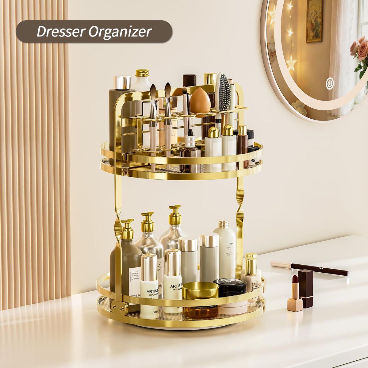 SEENWUUN dresser-top cosmetics display for tidy surfaces.