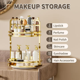 SEENWUUN makeup brush storage rack stores brushes for quick routines.