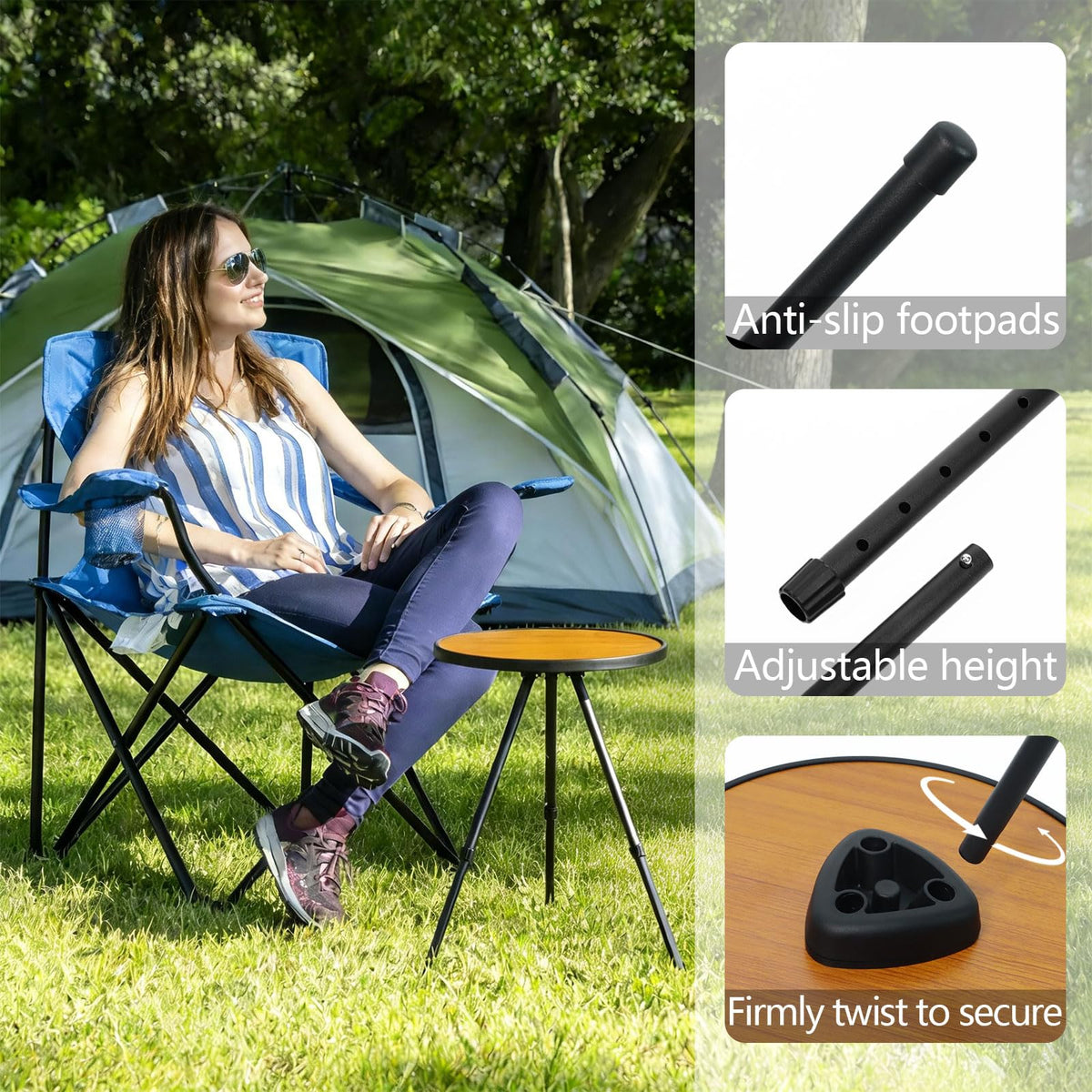 Sefulei height-adjustable table in brown, adapts to your seating.