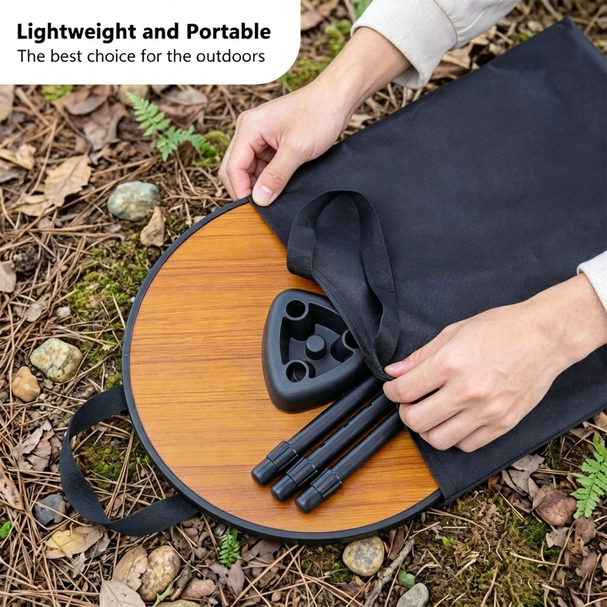 Sefulei tool-free assembly brown table, easy to deploy.