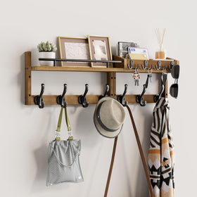 Segtenant coat rack wall mount with pine base for sturdy everyday use