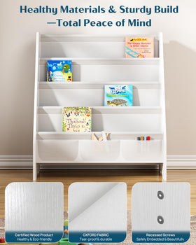 SEIRIONE kid-height design enables independent book selection and re-shelving with ease.