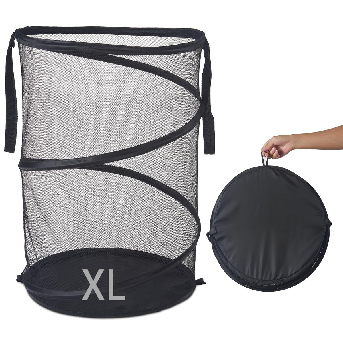 Seiritex mesh popup laundry hamper 115L expanded for a full load of laundry.