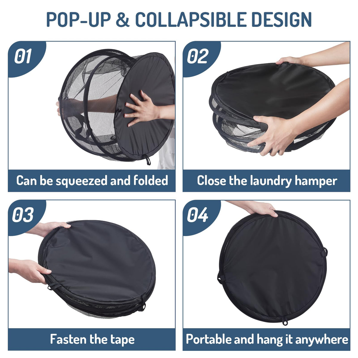 Seiritex mesh popup laundry hamper in dorm room ready for campus laundry.