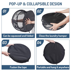 Seiritex mesh popup laundry hamper in dorm room ready for campus laundry.