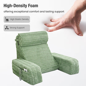 Sage green Selectico pillow suited for bed reading and lounging