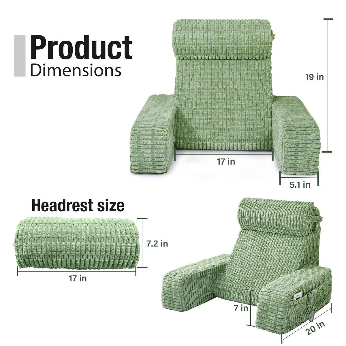 Durable one-piece armrests on the Selectico pillow stabilize support
