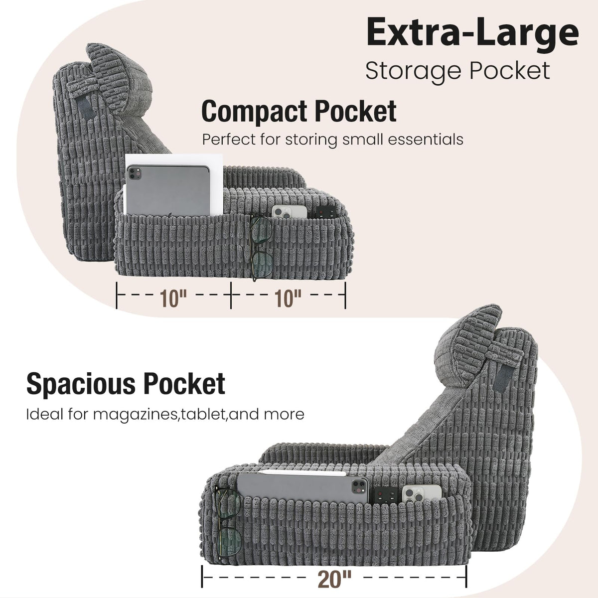 Selectico back pillow high-density foam filling maintains shape for lasting daily comfort.