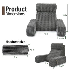 Selectico reading pillow in use while reading or resting offers cozy support and accessibility.