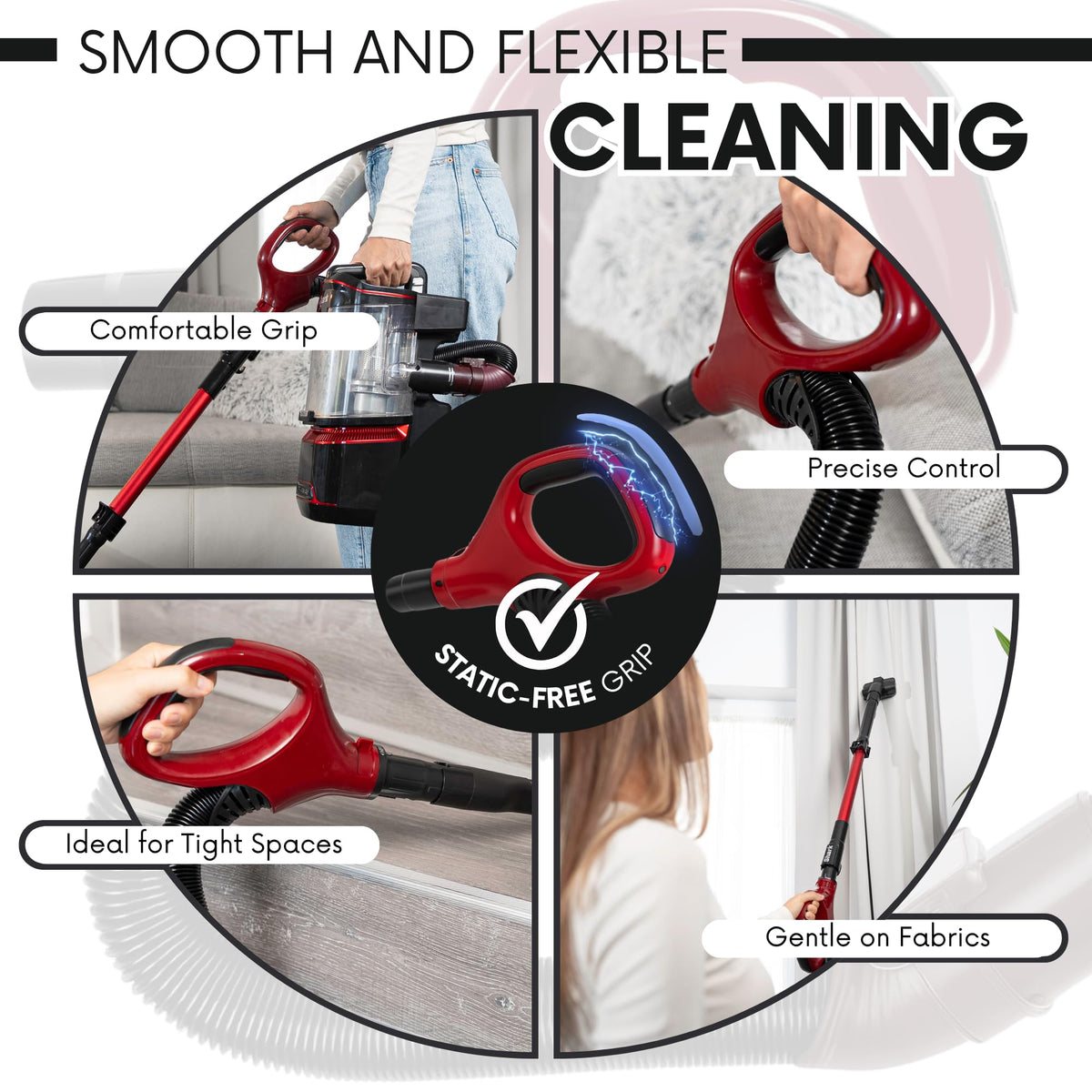 Selgo comfortable handle extension reduces wrist strain during cleaning.