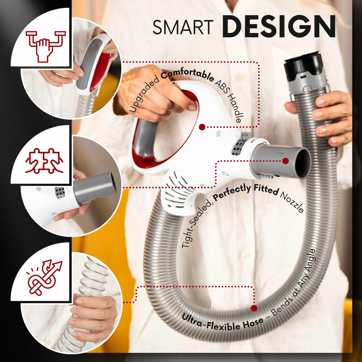 Selgo durable, washable hose extension offers lasting flexibility for hard-to-reach areas.