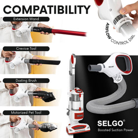 Selgo ergonomic handle reduces strain and helps prevent static during cleaning.