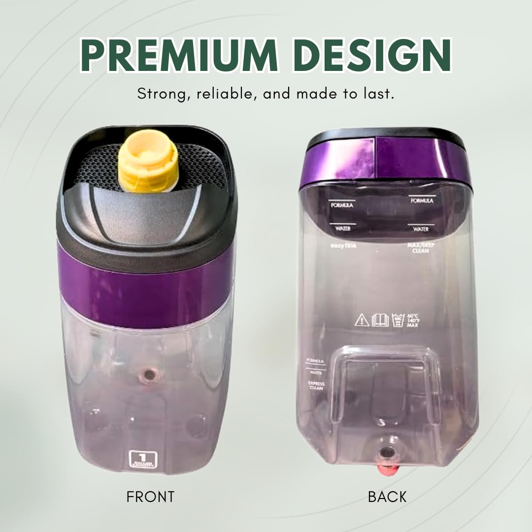 Selgo ergonomic top with textured grip facilitates removal and attachment of the tank.